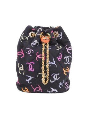 Chanel Backpack Canvas Black